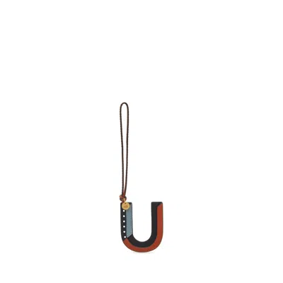 Mulberry Tri-colour Leather Keyring In Gold