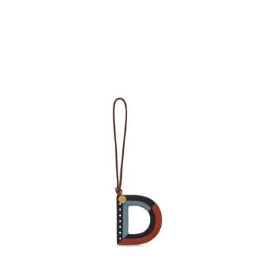Mulberry Tri-colour Leather Keyring In Gold