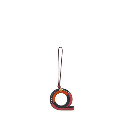 Mulberry Tri-colour Leather Keyring In Gold