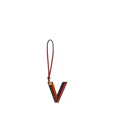 Mulberry Tri-colour Leather Keyring In Red
