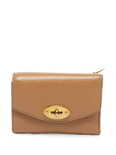 Pre-owned Mulberry Twist-lock Tri-fold Wallet In Brown