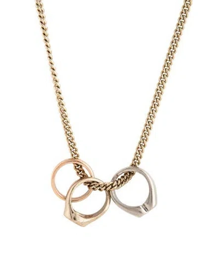 Pre-owned Mulberry Two-tone Pendant Necklace, 28.25" In Multicolor