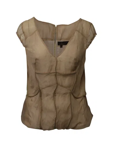 Mulberry V-neck Blouse In Brown Silk