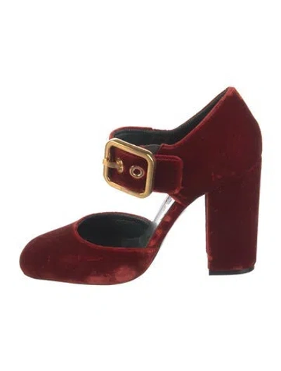 Pre-owned Mulberry Velvet Pumps In Burgundy