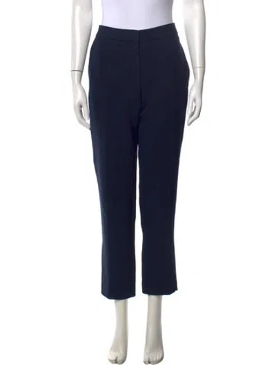 Pre-owned Mulberry Virgin Wool Straight Leg Pants In Blue