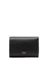 Mulberry Wallet With Logo And Button Fastening In Grained Leather In Black