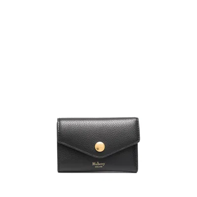 Mulberry Folded Leather Wallet In Black