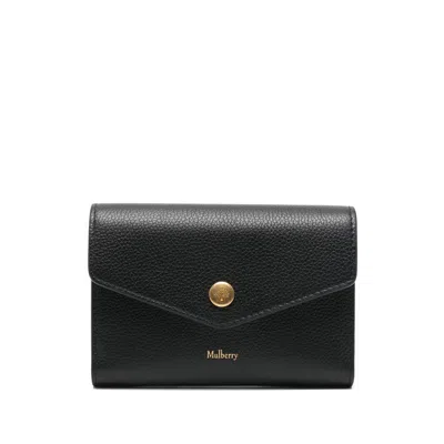 Mulberry Folded Leather Wallet In Black