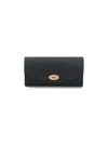 Mulberry Chain Strap Wallet Gold Tone Hardware Pebbled In Black