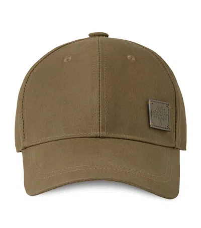 Mulberry Waxed Cotton Baseball Cap In Green