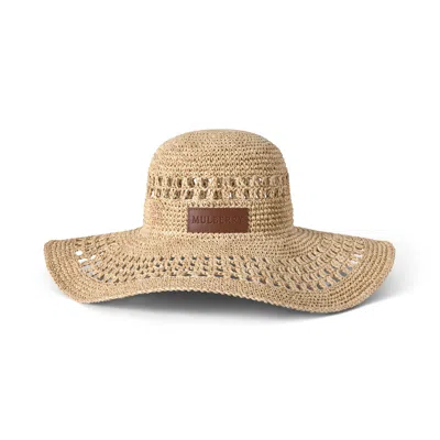 Mulberry Wide Brim Raffia Hat In Neutral
