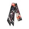 Mulberry Winter Floral Skinny Scarf In Black