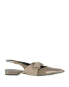 Mulberry Woman Ballet Flats Grey Size 8 Leather In Grey