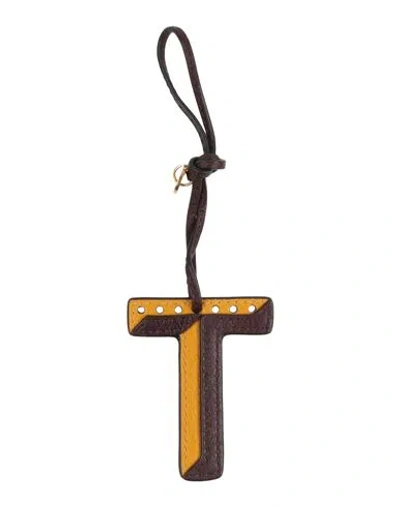 Mulberry Woman Key Ring Yellow Size - Leather, Brass