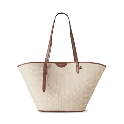 Mulberry Raffia Basket Tote Bag In Brown