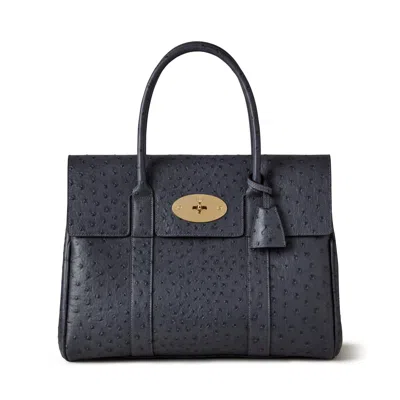 Mulberry Bayswater Ostrich Print In Black