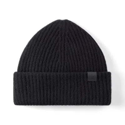 Mulberry Women's Chunky Ribbed Beanie - Black In Blue