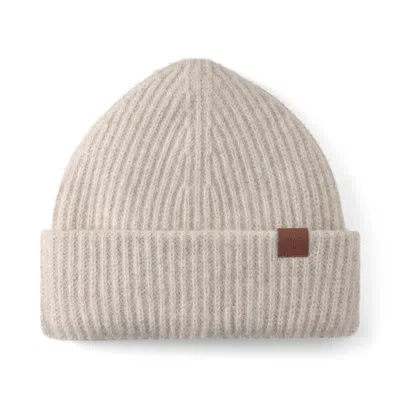 Mulberry Women's Chunky Ribbed Beanie - Oat In Neutral