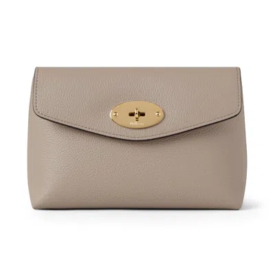 Mulberry Darley Cosmetic Pouch Cashmere Taupe Small Classic Grain In Brown