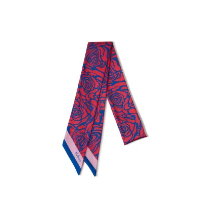 Mulberry Women's Distorted Rose Skinny Scarf - Pigment Blue-lancast In Brown