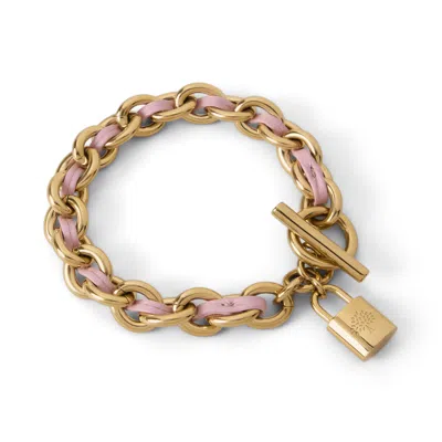 Mulberry Women's Lily Leather Chain Bracelet Medium - Powder Pink In Multi