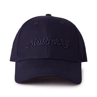 Mulberry Women's Logo Embroidered Baseball Cap - Night Sky In Blue