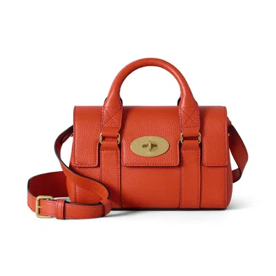 Mulberry Bayswater Leather Mini Bag In Orange