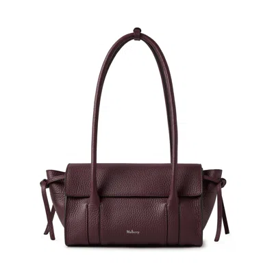 Mulberry Small Soft Bayswater Black Cherry Heavy Grain In Burgundy