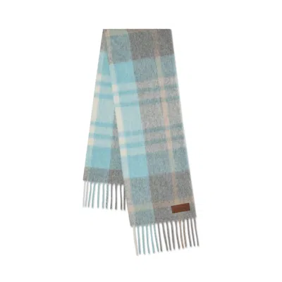 Mulberry Women's Oversized Check Textured Scarf - Grey-light Blue In Green