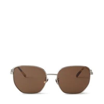 Mulberry Women's Rosie Sunglasses - Silver-olive Green In Brown