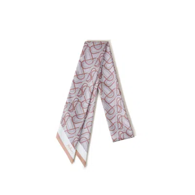 Mulberry Women's Skinny Scarf - Softie Chain - Pale Grey-cream In Multi