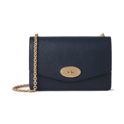 Mulberry Mini Darley Grainy-leather Cross Body Bag In Blue