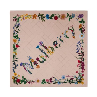 Mulberry Women's Square Scarf - Wild Floral - Blossom Pink