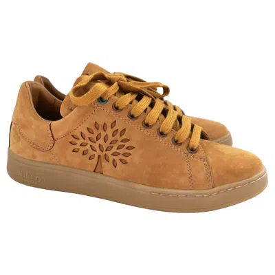 Pre-owned Mulberry Women's Teak Nubuck Suede Tree Tennis Trainers, Size 36, New In Purple