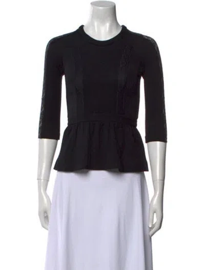 Pre-owned Mulberry Wool Crew Neck Top In Black