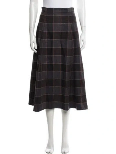 Pre-owned Mulberry Wool Midi Length Skirt In Black