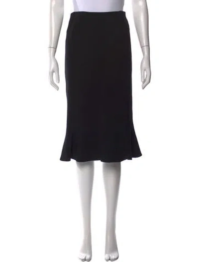 Pre-owned Mulberry Wool Midi Length Skirt In Blue