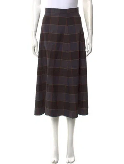 Pre-owned Mulberry Wool Midi Length Skirt In Brown