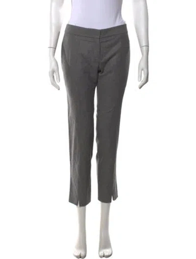 Pre-owned Mulberry Wool Straight Leg Pants In Gray