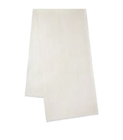 Mulberry Wool-silk Jacquard Scarf In Neutral