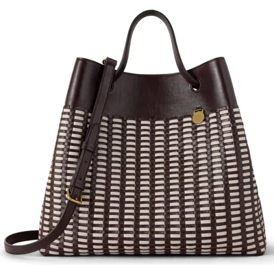 Mulberry Woven Leather Tote In Blue