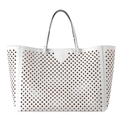 Mulberry Xl Perforated Tote White Perforated Leather