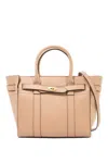 Mulberry Zipped Bayswater Leather Mini Bag In Beige