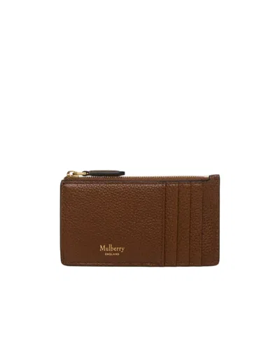 Mulberry Zipped Leather Coin Pouch In Brown