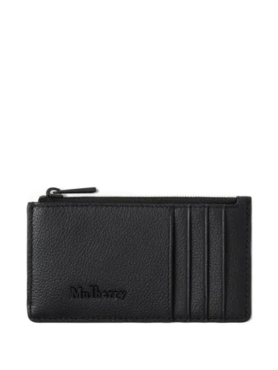 Mulberry Zip-up Card Holder In Black