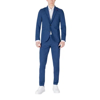 Mulish Blue Cotton Two-piece Men's Suit