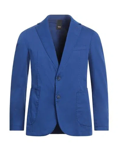 Mulish Man Blazer Bright Blue Size 38 Cotton, Elastane