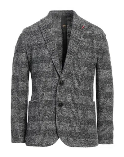 Mulish Man Blazer Charcoal Size 40 Polyester, Wool, Acrylic In Gray