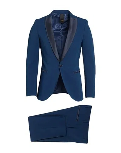 Mulish Man Suit Blue Size 36 Polyester, Viscose, Elastane In Brown