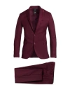 Mulish Man Suit Burgundy Size 34 Polyester, Viscose, Elastane
